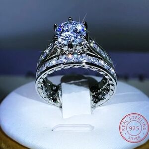 Sterling Silver Diamond Ring